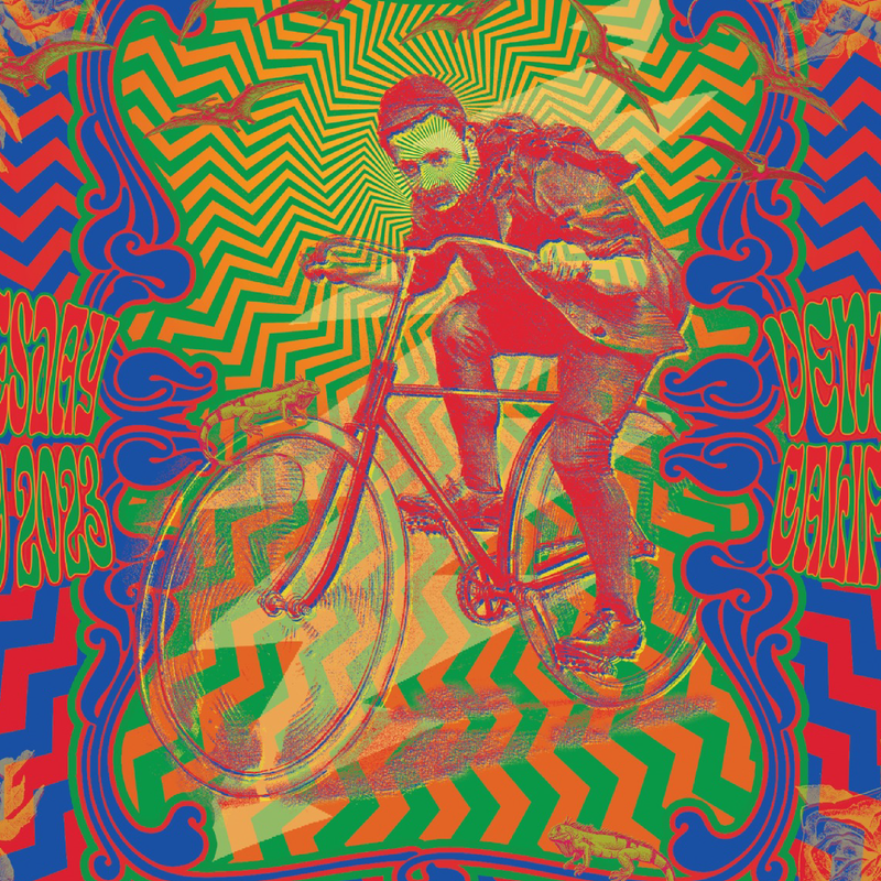 2023 Skull & Roses - Bicycle Day poster by Darrin Brenner