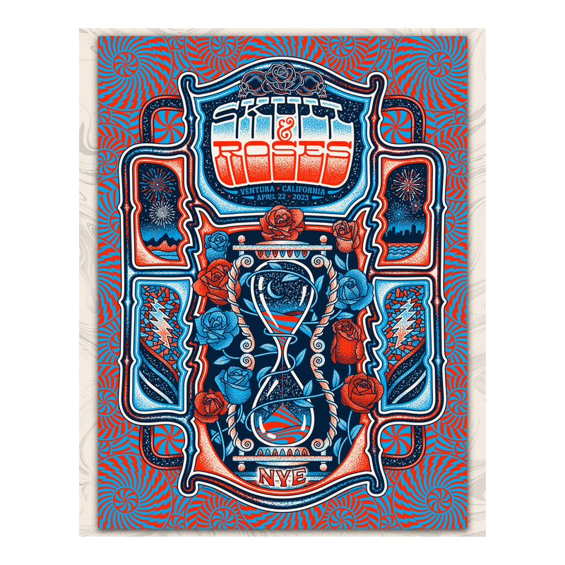 2023 Skull & Roses - NYE poster by Chris Gallen