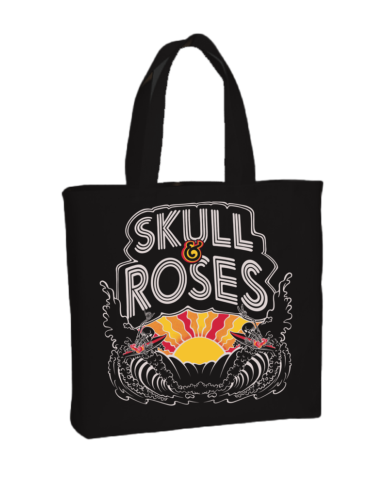 2024 Skull & Roses VI - Festival "Dual Surfer Sunset" canvas tote bag