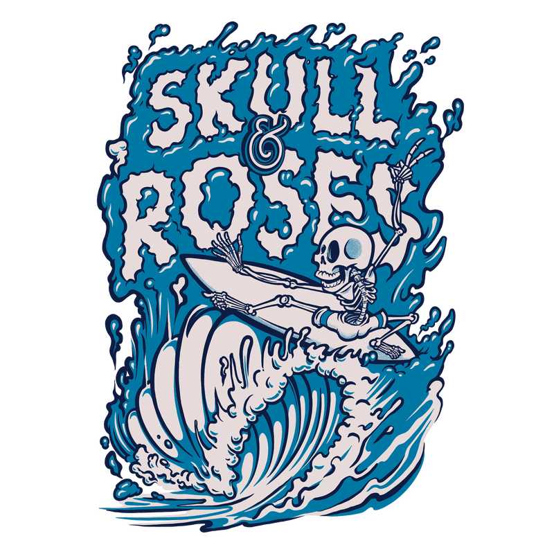 Skull & Roses 6 - Surfer tee